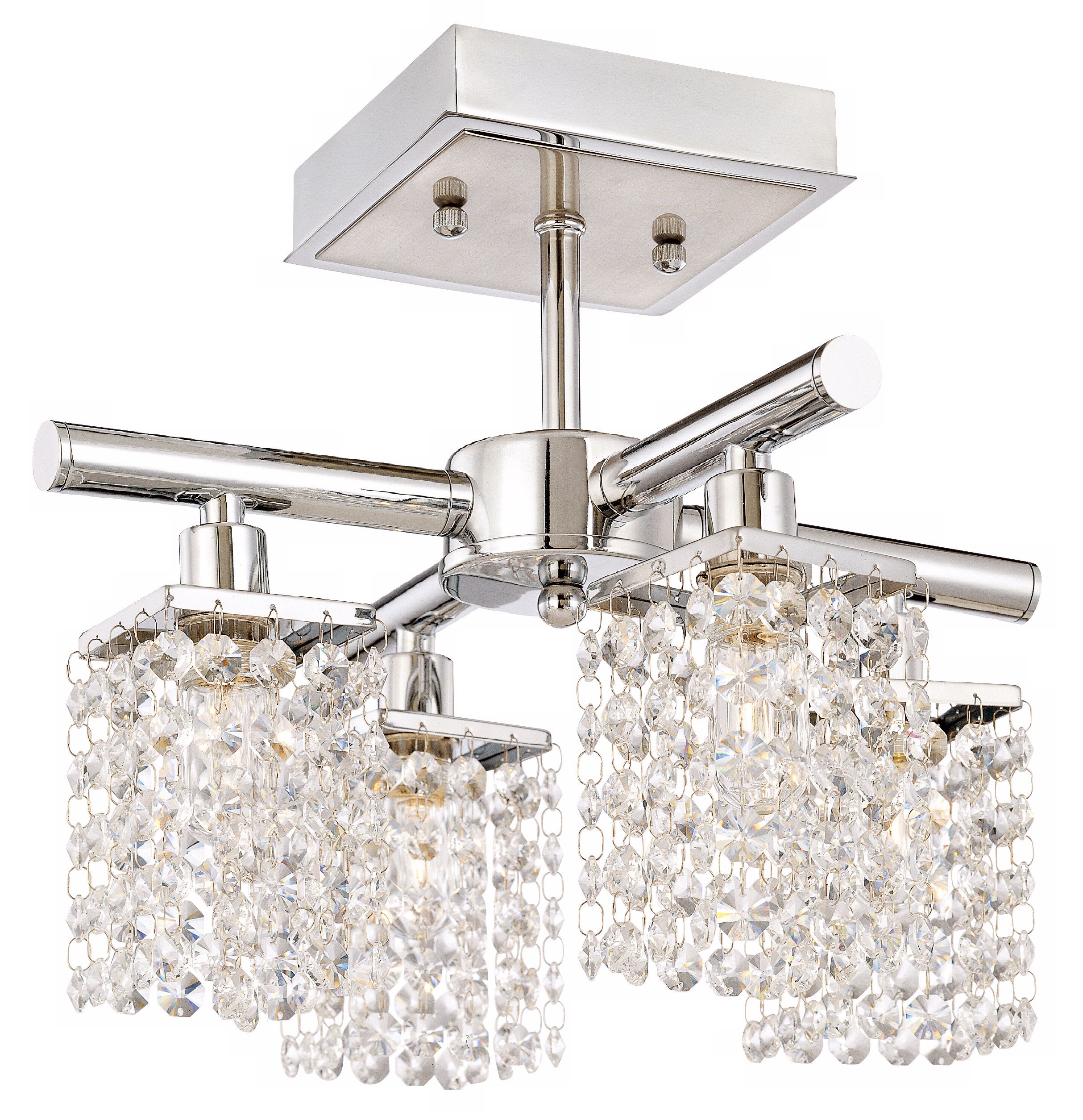 Sparkle Crystal Semi-Flushmount 12" Wide Ceiling Light