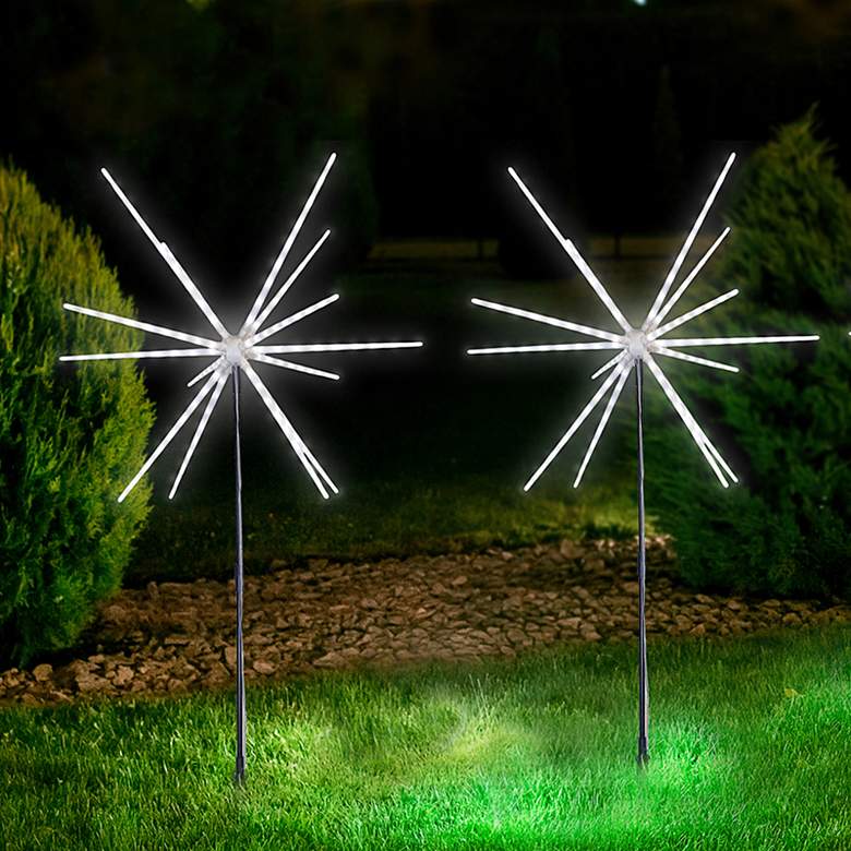 Image 2 Sparkler 34 1/2 inch High Bright White LED Plug-In Landscape Lights Set more views