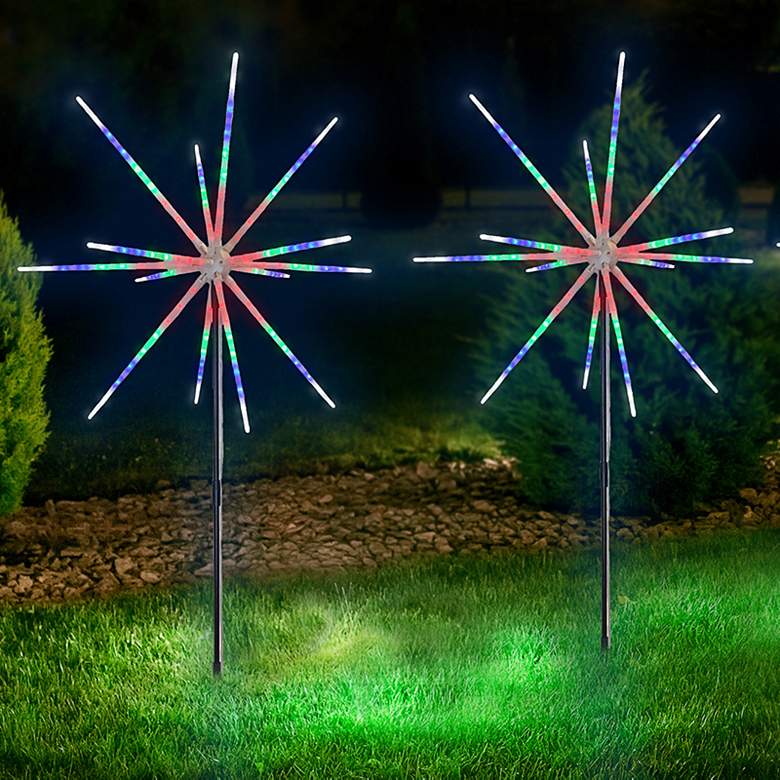 Image 3 Sparkler 34 1/2" High Multi-Color LED Plug-In Landscape Lights Set more views
