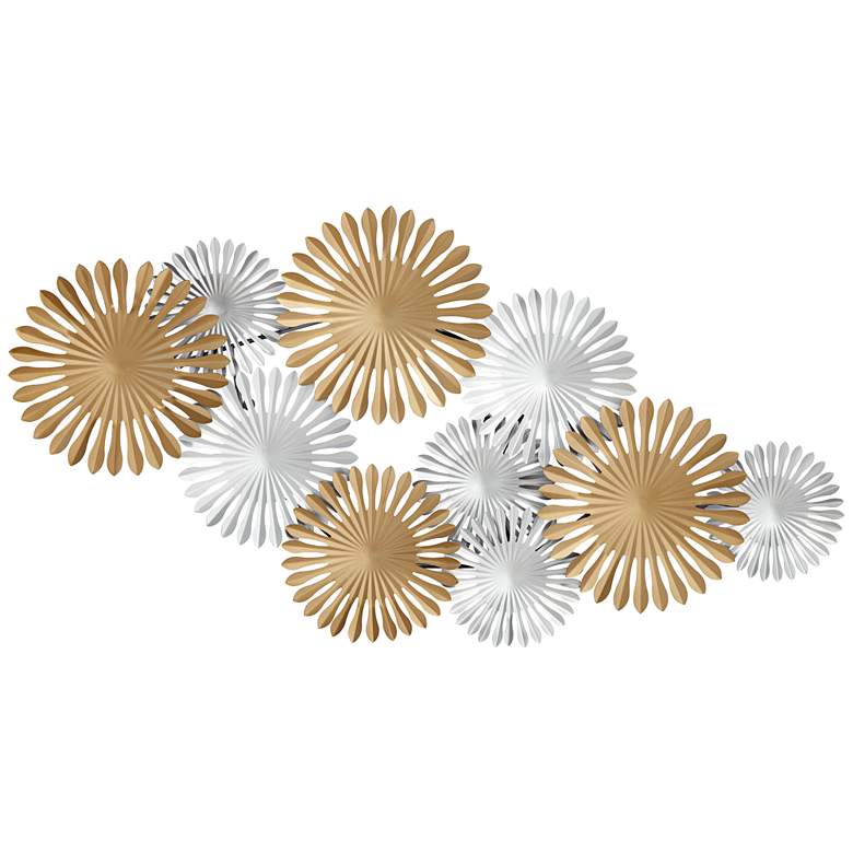 Image 3 Sparks 45" Wide Gold and Silver Metal Wall Art