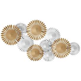 Image3 of Sparks 45" Wide Gold and Silver Metal Wall Art