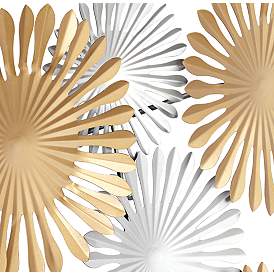Image4 of Sparks 45" Wide Gold and Silver Metal Wall Art more views