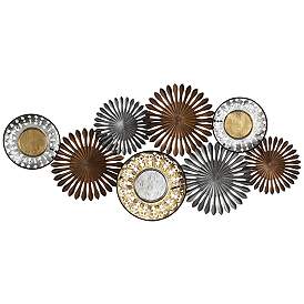 Image2 of Sparks and Disks 39 1/4" Wide Industrial Metal Wall Art