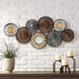 Image1 of Sparks and Disks 39 1/4" Wide Industrial Metal Wall Art