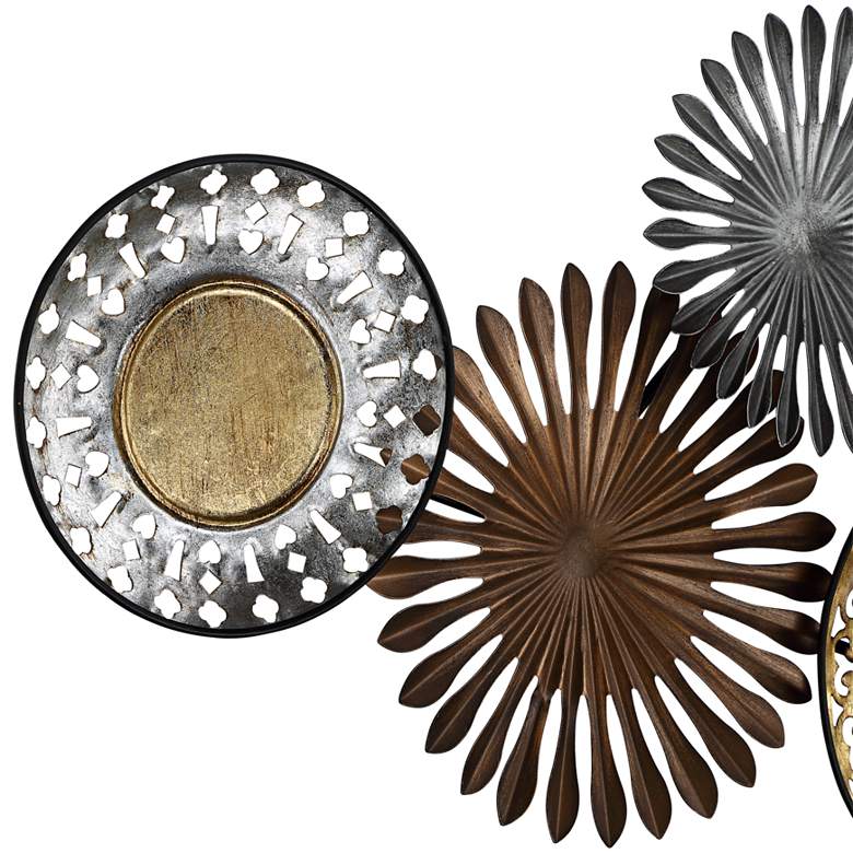 Image 3 Sparks and Disks 39 1/4" Wide Industrial Metal Wall Art more views
