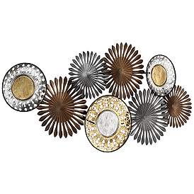 Image4 of Sparks and Disks 39 1/4" Wide Industrial Metal Wall Art more views