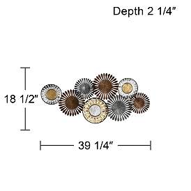 Image5 of Sparks and Disks 39 1/4" Wide Industrial Metal Wall Art more views