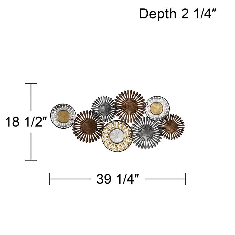 Image 5 Sparks and Disks 39 1/4 inch Wide Industrial Metal Wall Art more views