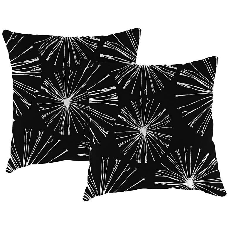 Image 1 Sparks Black 18 inch Square Outdoor Toss Pillow Set of 2