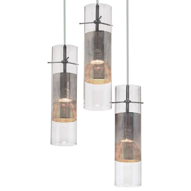 Image 3 Spartan 10 inch Wide Brushed Nickel 3-Light LED Mini Pendant more views