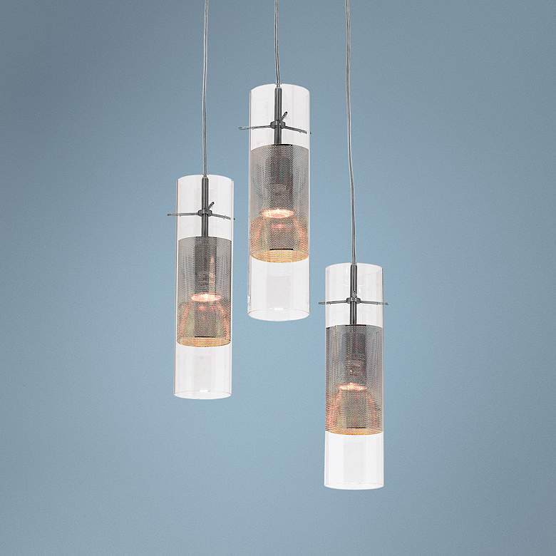 Image 1 Spartan 10" Wide Brushed SteelMini Pendant
