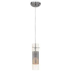 Spartan 3&quot; Wide Brushed Nickel and Glass LED Mini Pendant