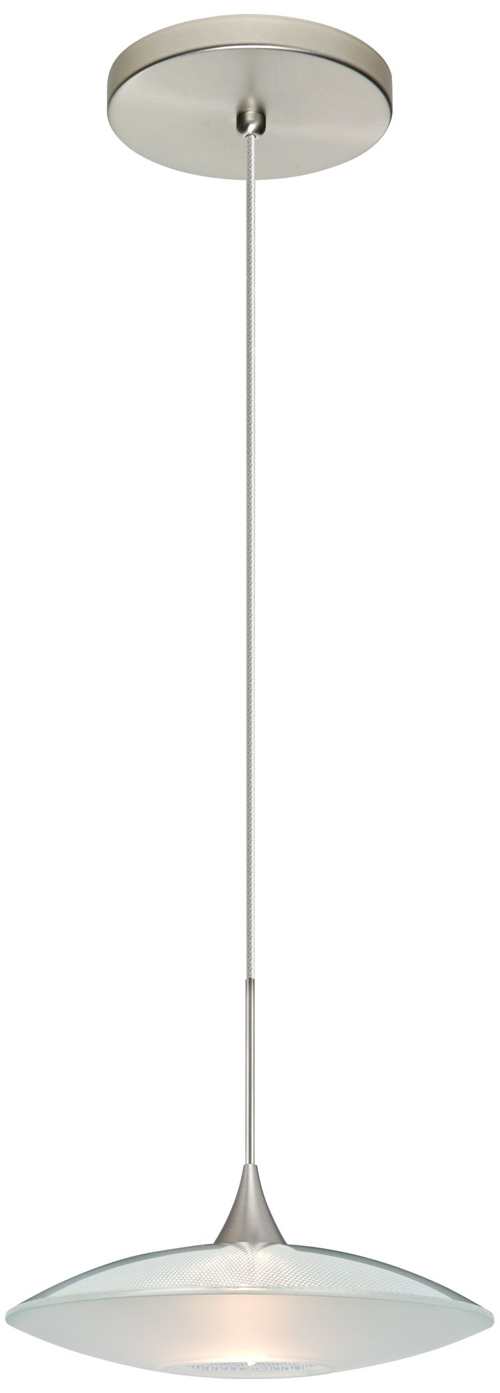 Image 3 Spazio 8 3/4"W Nickel Clear-Frost Glass LED Mini Pendant more views