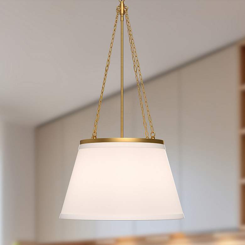 Image 1 Speakeasy 18" Wide Aged Gold Pendant Light
