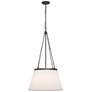 2_Speakeasy 18" Wide Matte Black Pendant Light w/ Linen Shade