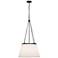 Speakeasy 18" Wide Matte Black Pendant Light w/ Linen Shade