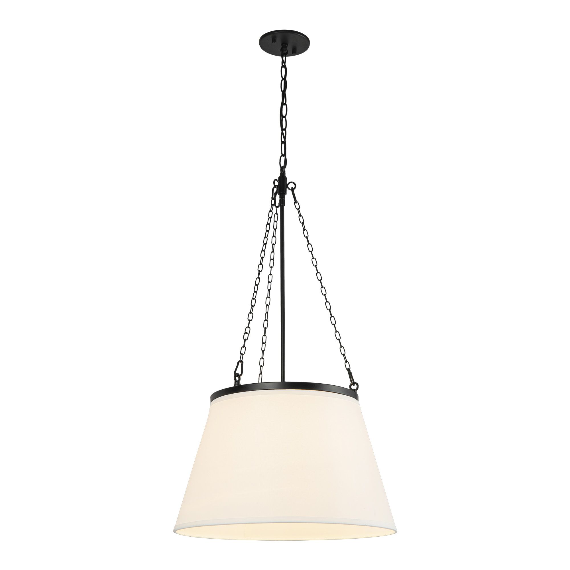 Image 3 Speakeasy 18" Wide Matte Black Pendant Light w/ Linen Shade more views