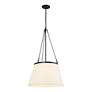 3_Speakeasy 18" Wide Matte Black Pendant Light w/ Linen Shade more views