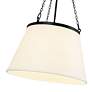 5_Speakeasy 18" Wide Matte Black Pendant Light w/ Linen Shade more views