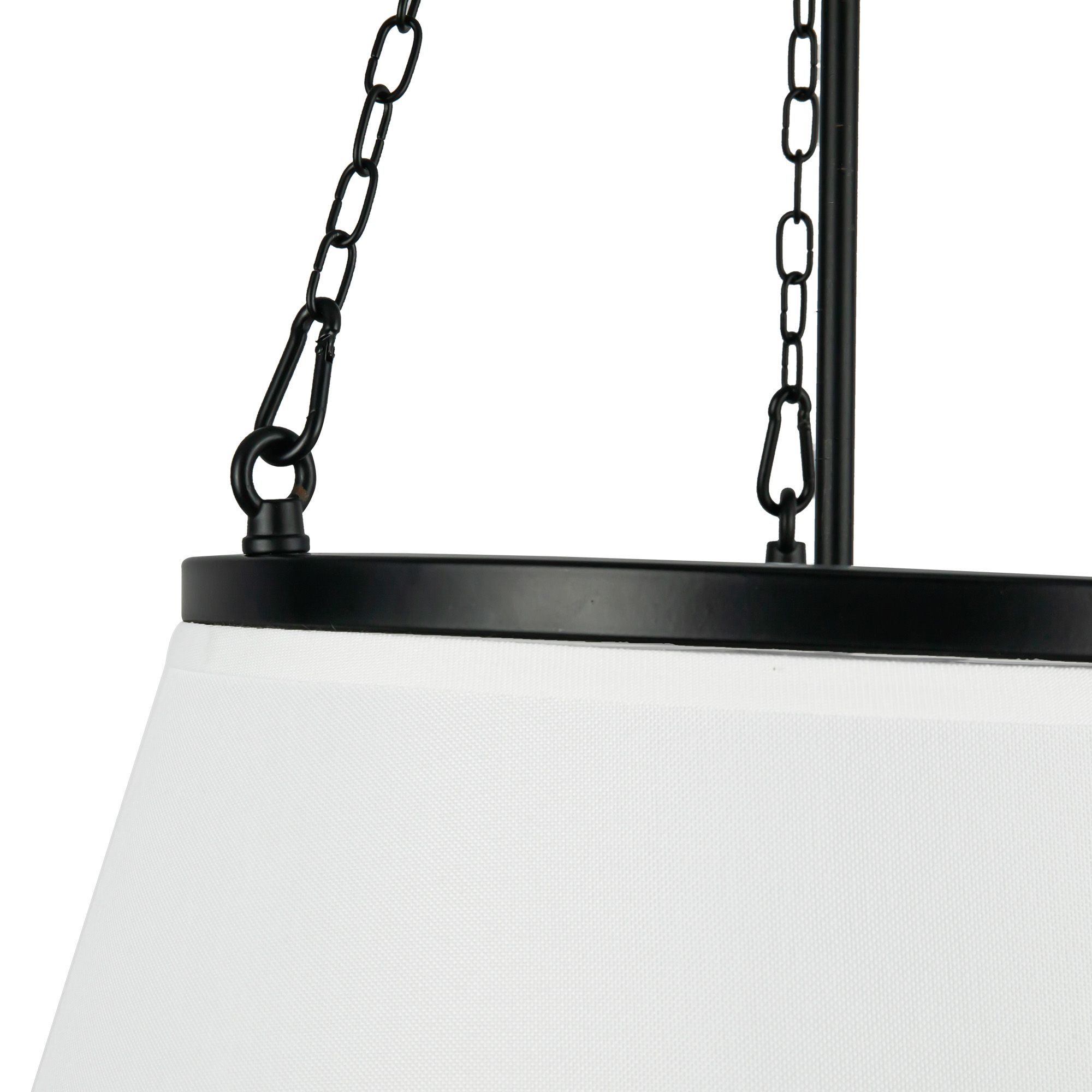 Image 6 Speakeasy 18" Wide Matte Black Pendant Light w/ Linen Shade more views