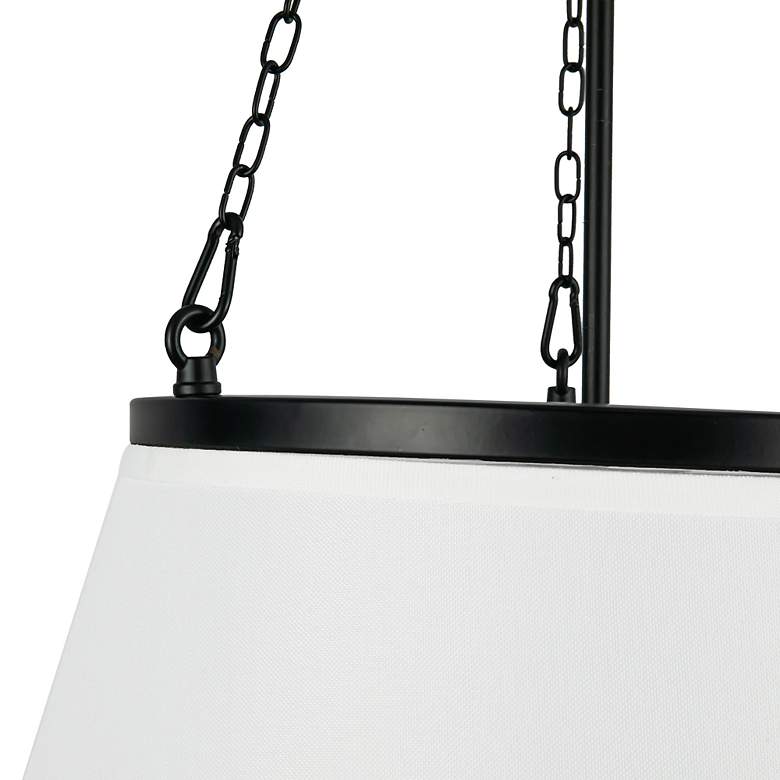 Image 6 Speakeasy 18" Wide Matte Black Pendant Light w/ Linen Shade more views