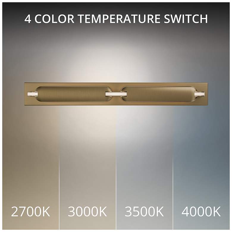 Image 2 Spectacle 3"H x 24"W 1-Light Bath Vanity & Wall Light in Aged Brass more views