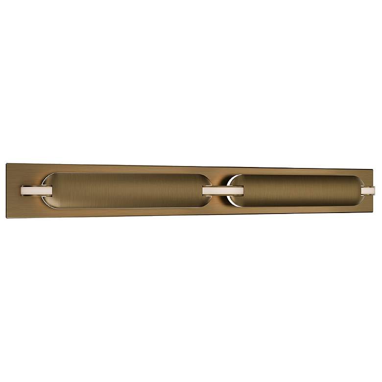 Image 1 Spectacle 3"H x 24"W 1-Light Bath Vanity & Wall Light in Aged Brass
