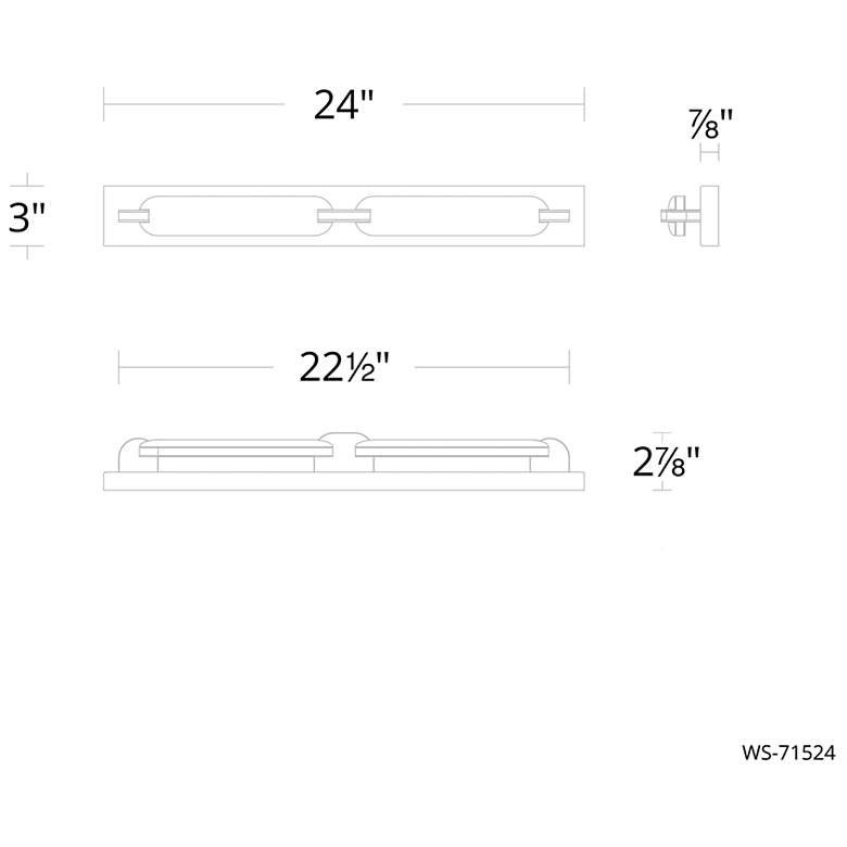 Image 3 Spectacle 3"H x 24"W 1-Light Bath Vanity & Wall Light in Brushed Nickel more views