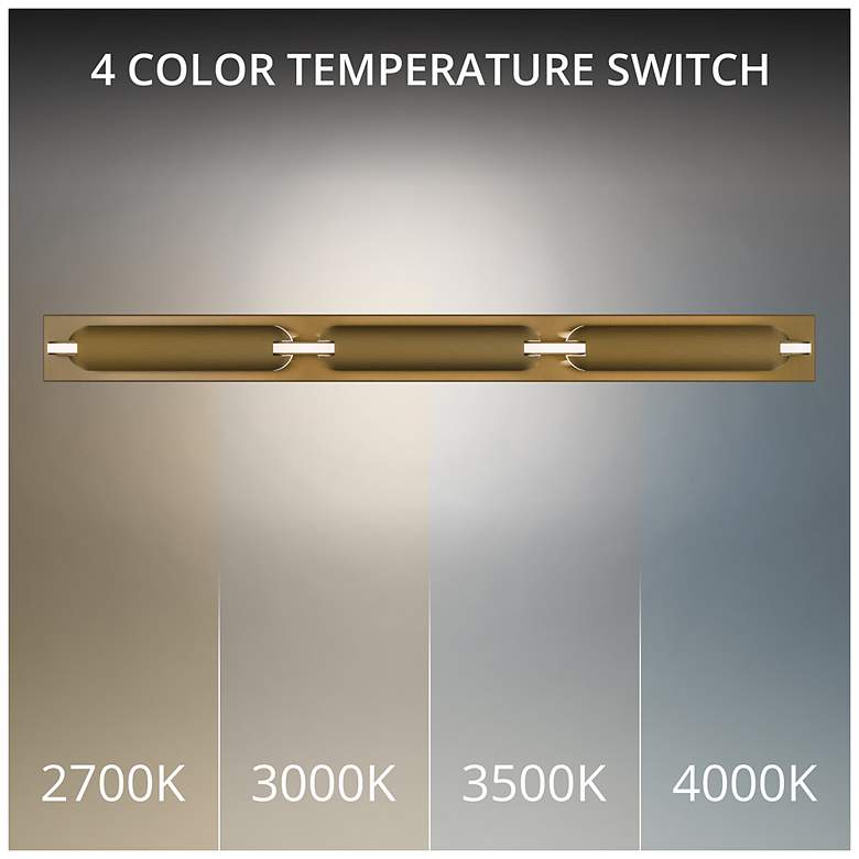 Image 2 Spectacle 3"H x 34.38"W 1-Light Bath Vanity & Wall Light in Aged Brass more views