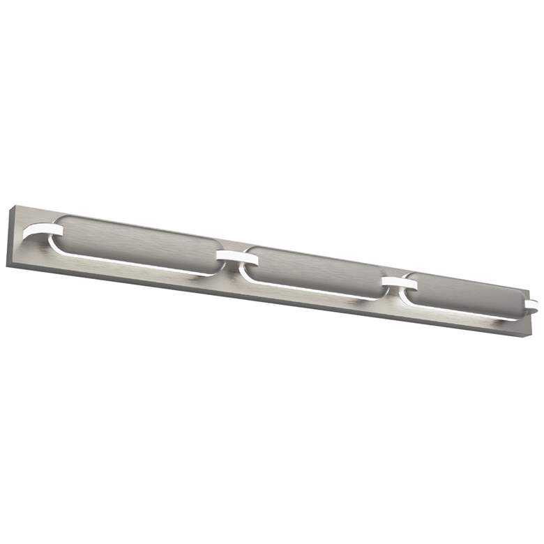 Image 1 Spectacle 3"H x 34.38"W 1-Light Bath Vanity & Wall Light in Brushed Nickel