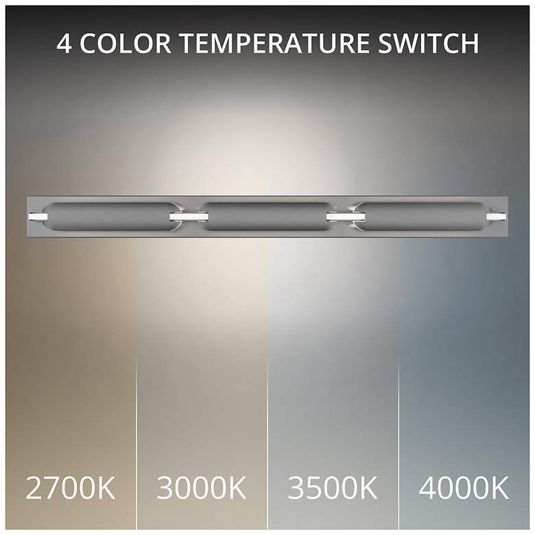 Image 2 Spectacle 3"H x 34.38"W 1-Light Bath Vanity & Wall Light in Brushed Nickel more views