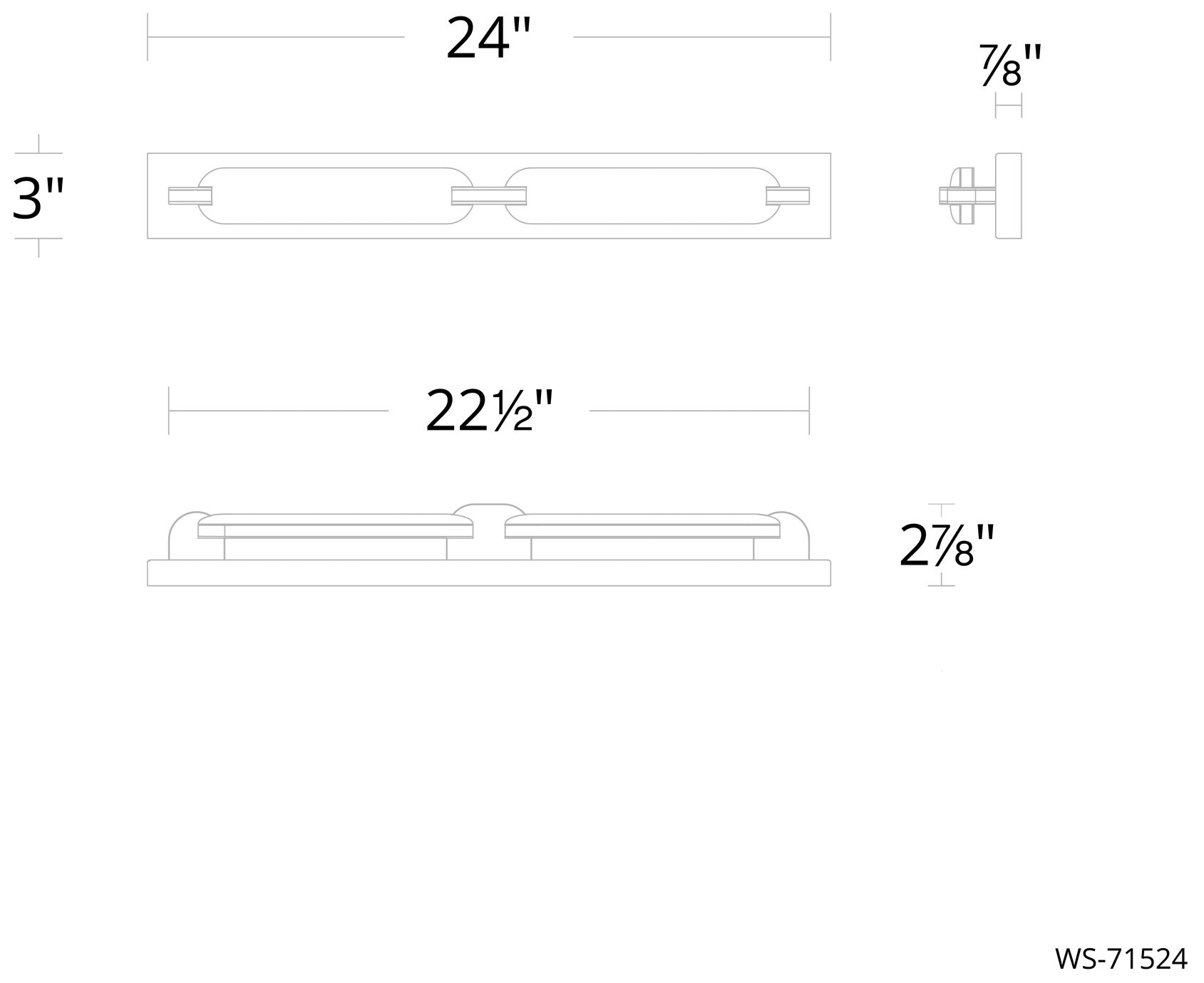 Image 3 Spectacle 3"H x 24"W 1-Light Bath Vanity & Wall Light in Brus more views
