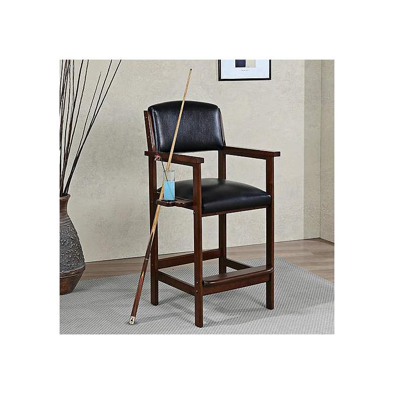 Image 1 Spectator 28" Suede Wood Bonded Black Leather Bar Chair