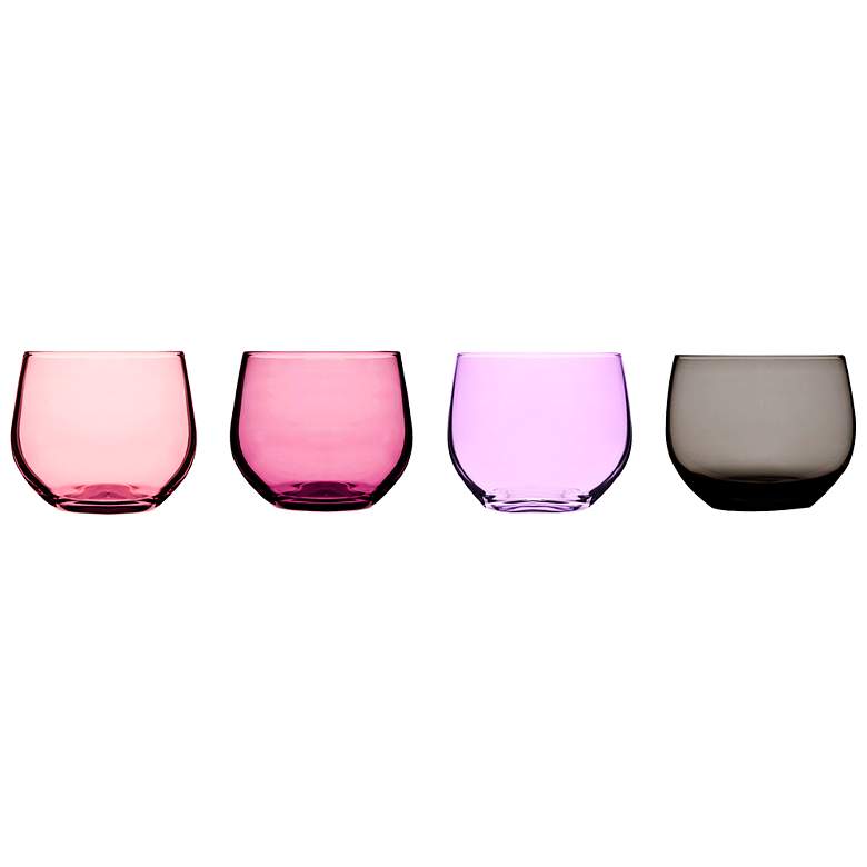 Image 1 Spectra Pink Glass 4-Piece Tumblers Set