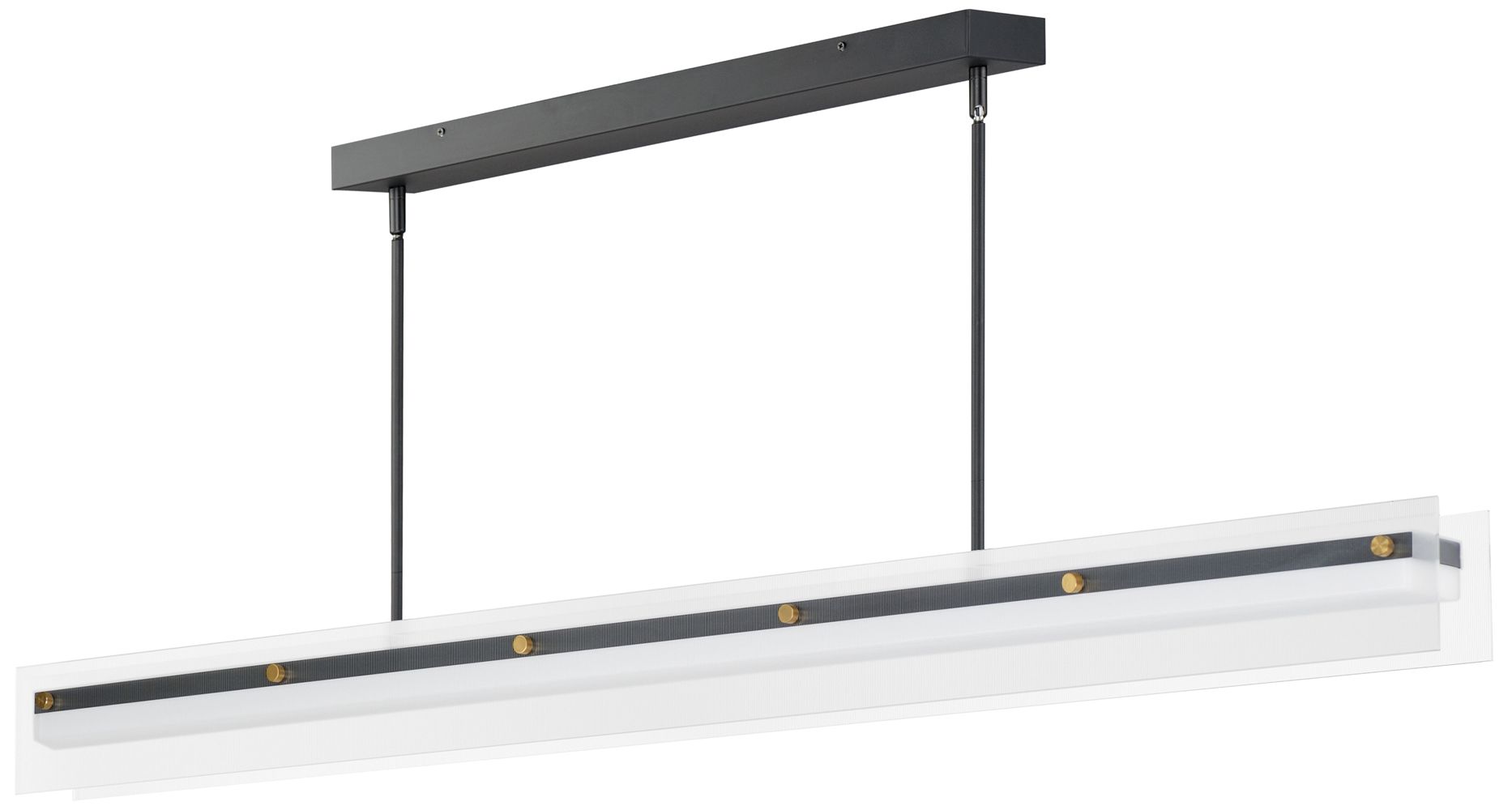 Spectre 61 1/2" Wide Black Aged Brass LED Linear Pendant
