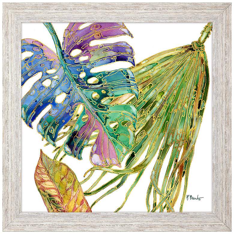 Image 1 Spectrum Palm Fronds II 28"W x 28"H Non-Glass Framed Art