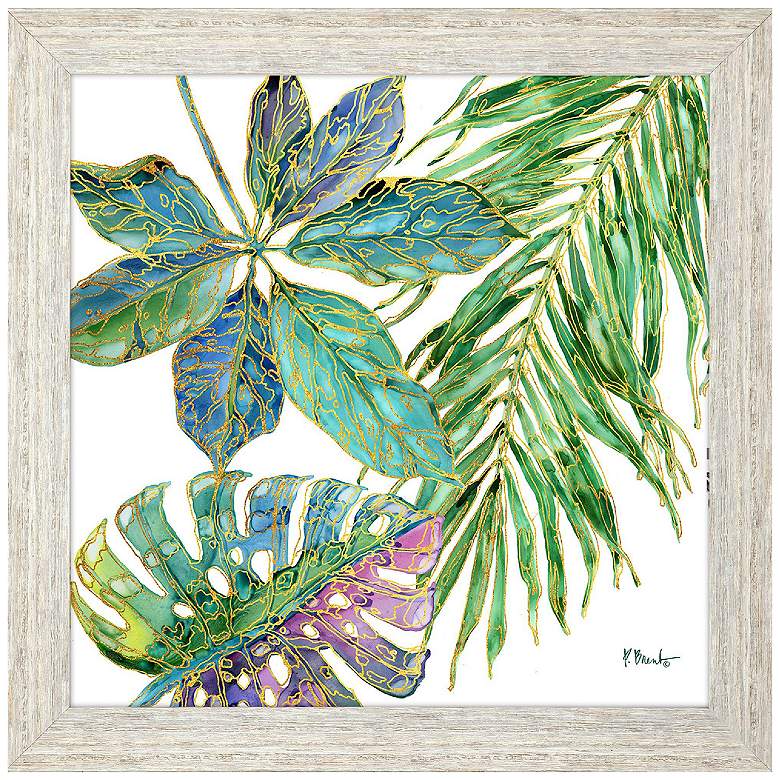Image 1 Spectrum Palm Fronds IV 28"W x 28"H Non-Glass Framed Art