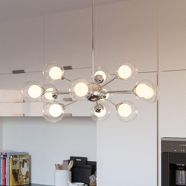 Image 2 Spellbound 29"W Polished Chrome 5-Light Sputnik Chandelier