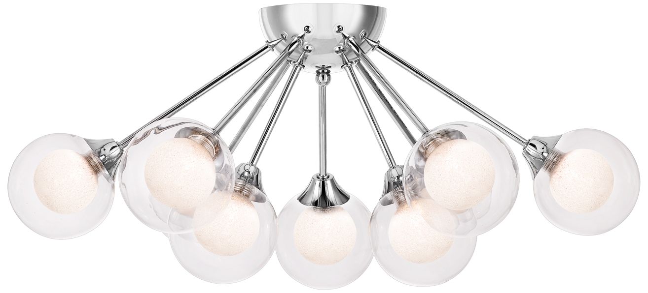 Image 2 Spellbound 9-Light Polished Chrome Semi-Flush Mount Light