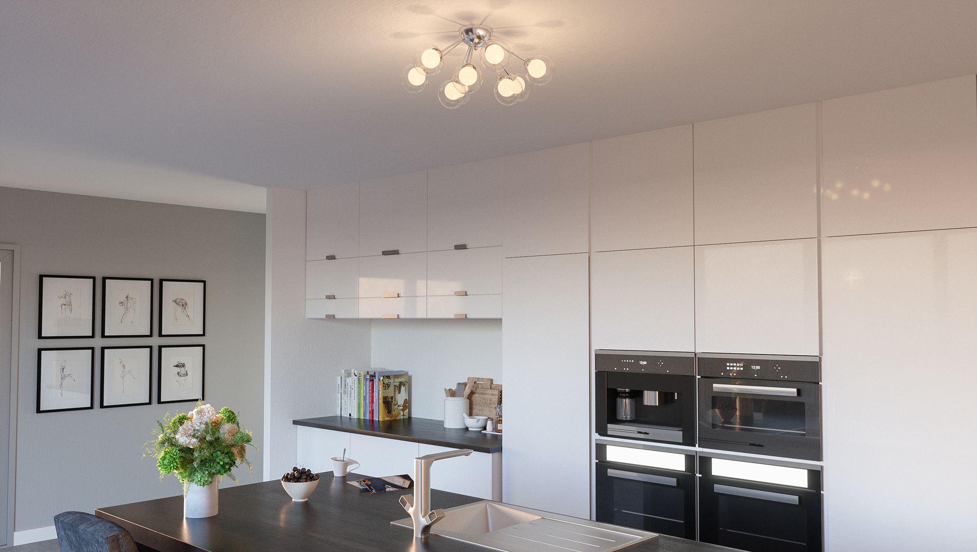 Image 5 Spellbound 9-Light Polished Chrome Semi-Flush Mount Light more views