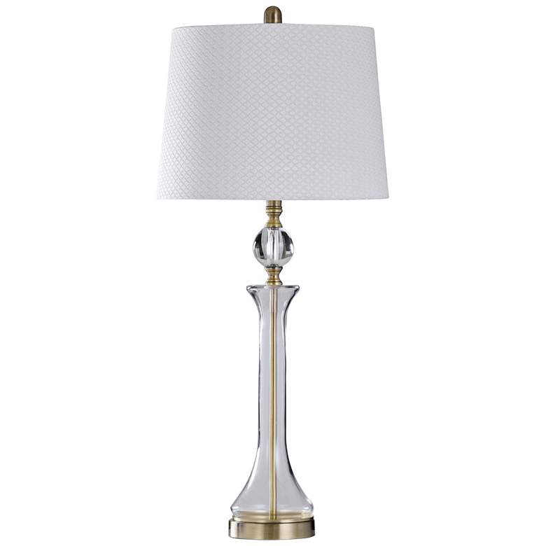 Image 1 Spellman Clear Glass and Satin Nickel Metal Table Lamp