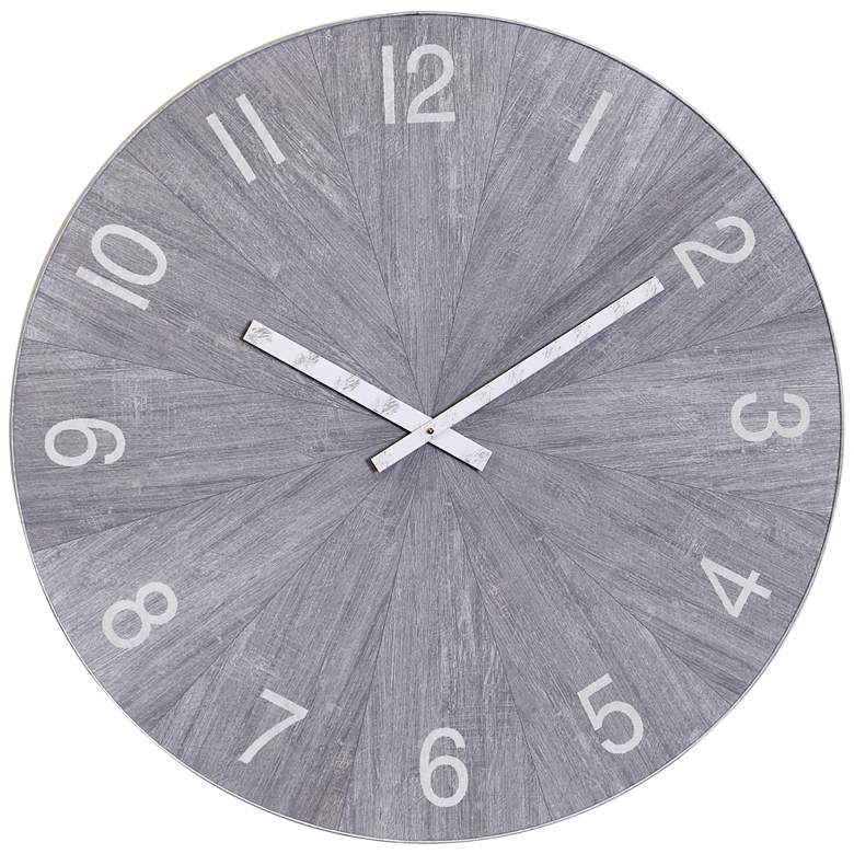 Image 1 Spencer 30 inch Round Chalk Gray Wall Clock