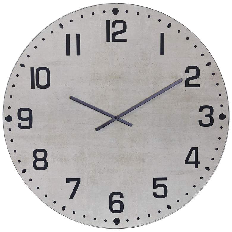 Image 1 Spencer 35 1/2 inch Round Chalk White Wall Clock