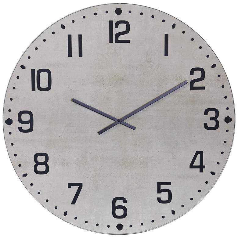 Image 1 Spencer 35 1/2" Round Chalk White Wall Clock