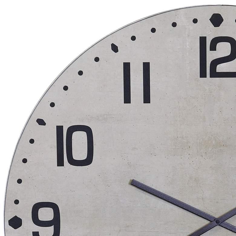Image 2 Spencer 35 1/2" Round Chalk White Wall Clock more views