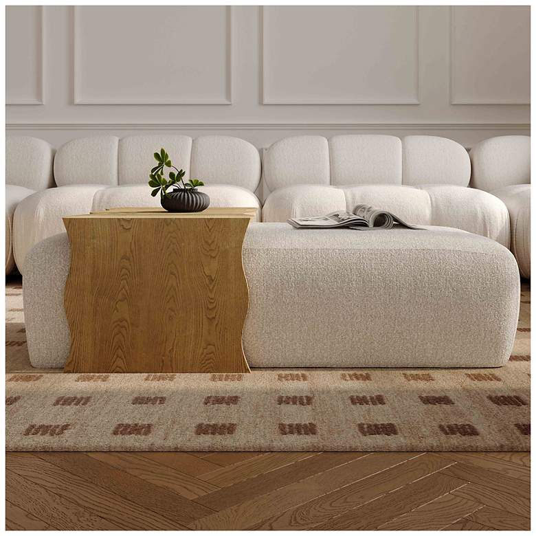 Image 1 Spencer Cream Performance Basketweave Ottoman with Bridge Table