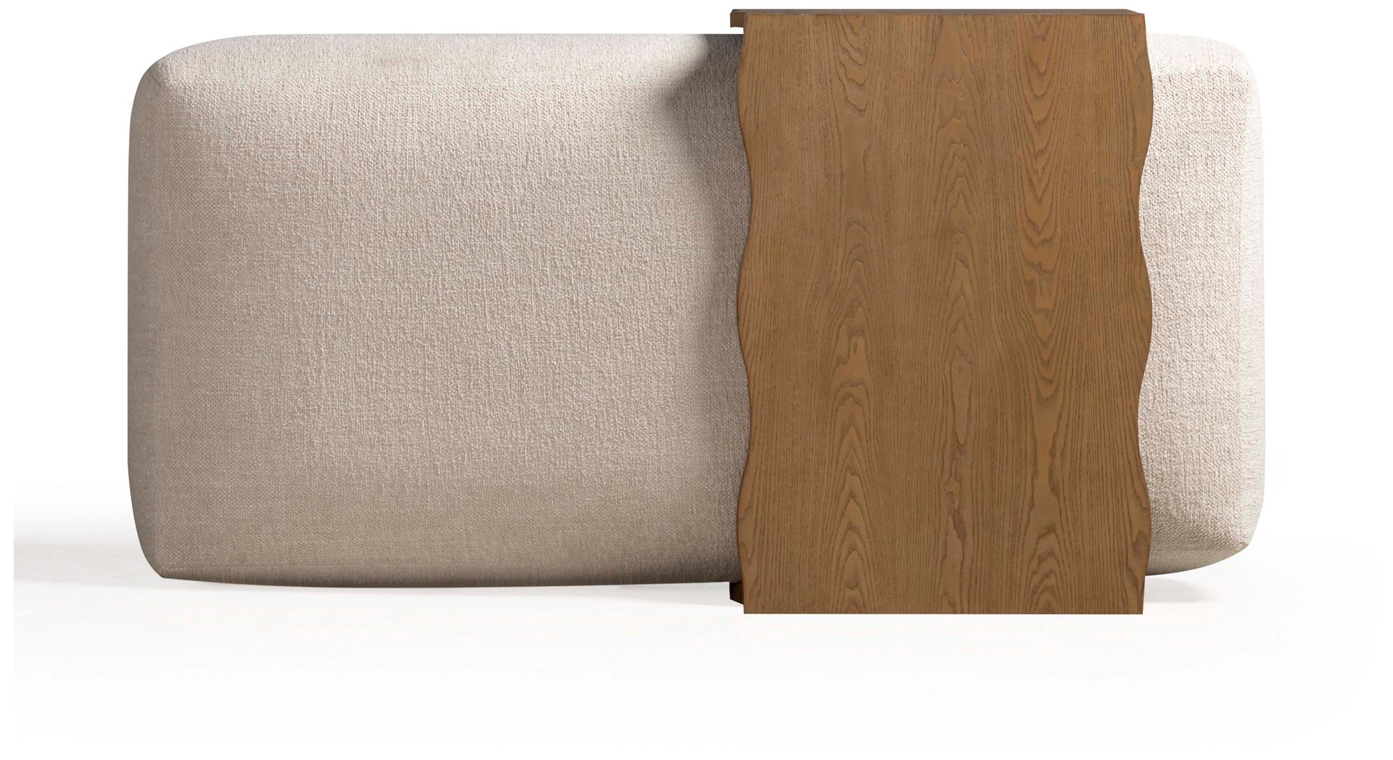Spencer Cream Performance Basketweave Ottoman with Bridge Table