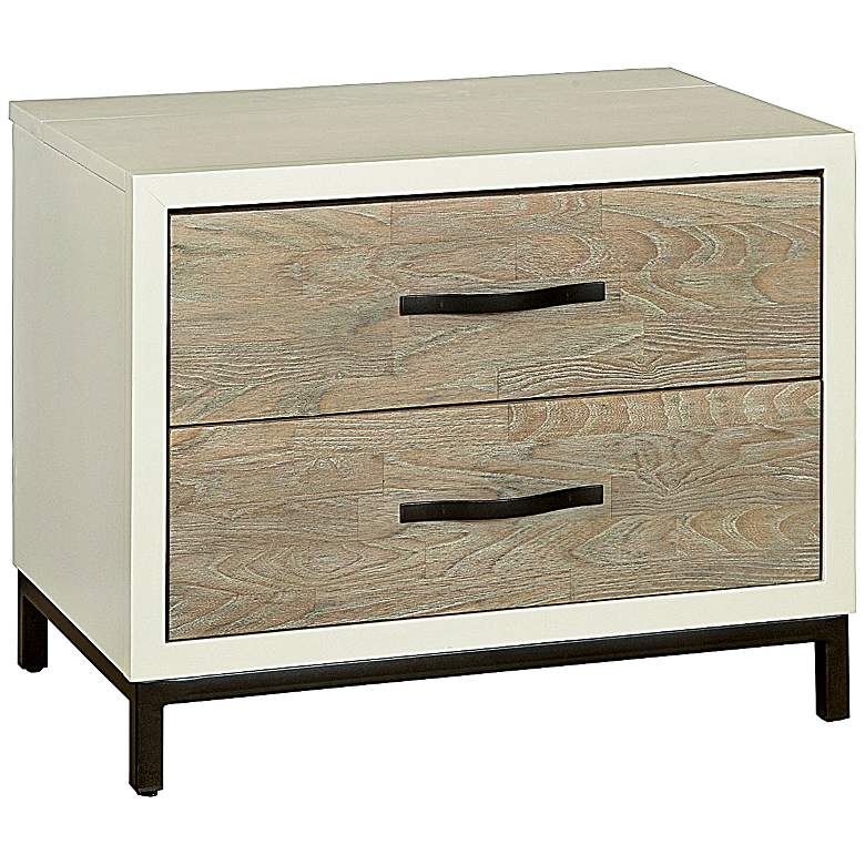 Image 1 Spencer Gray and Parchment 2-Drawer Nightstand