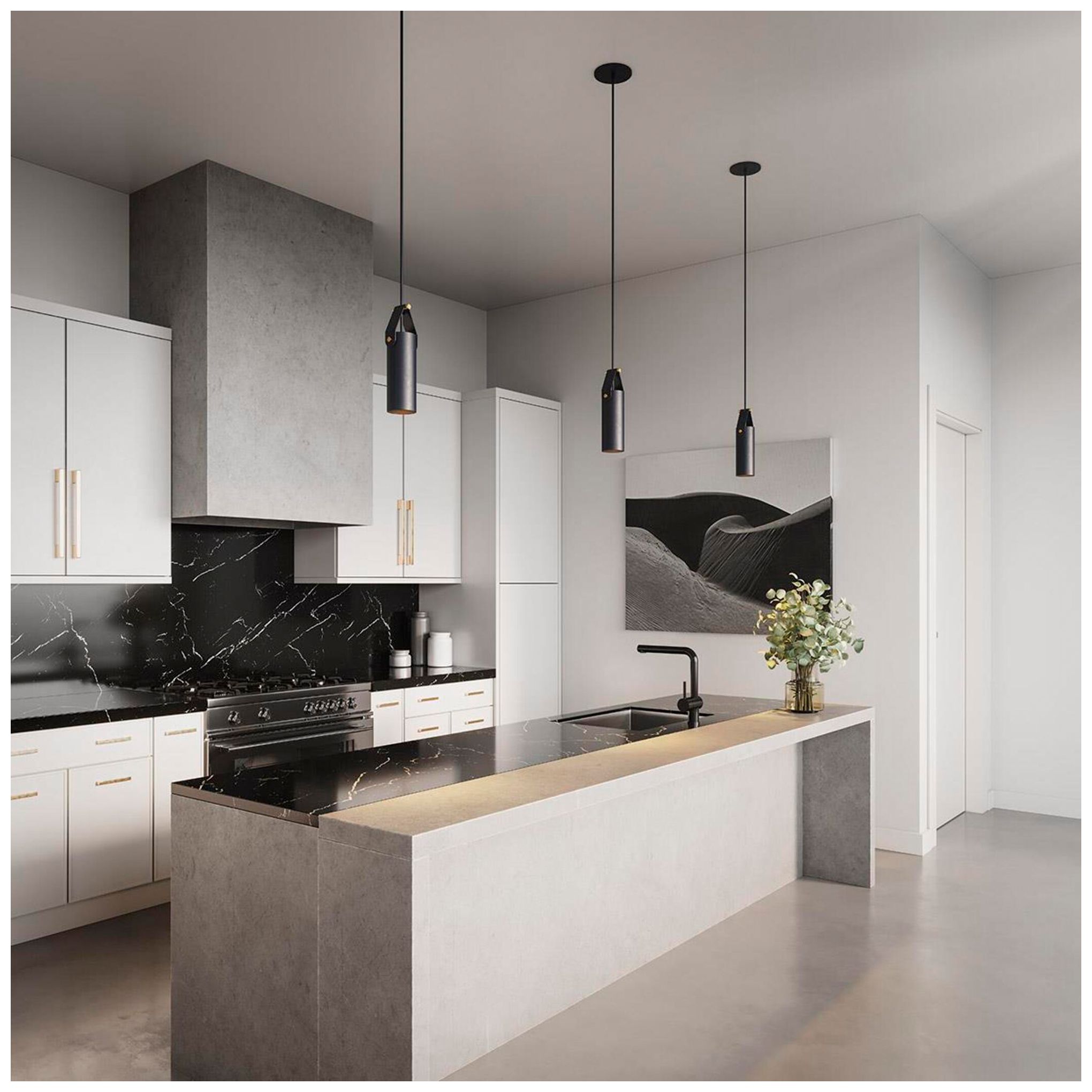 Spero Pendant, Brushed Brass w/ Brown