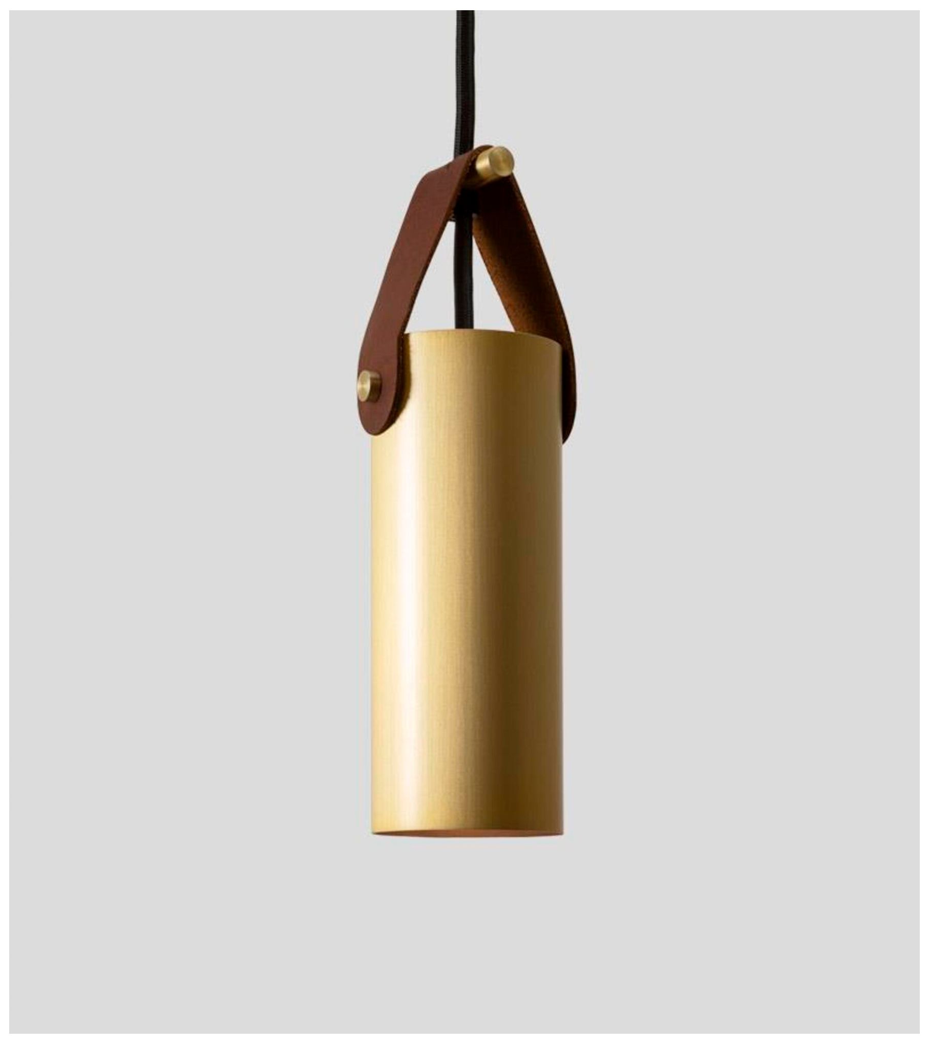 Spero Pendant, Brushed Brass w/ Brown